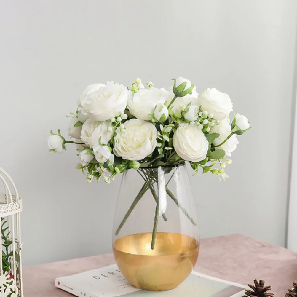 

1pc Simulation Rose Branch Lifelike Artificial Flower Ornaments For Home Wedding Party Decoration Decorative Café