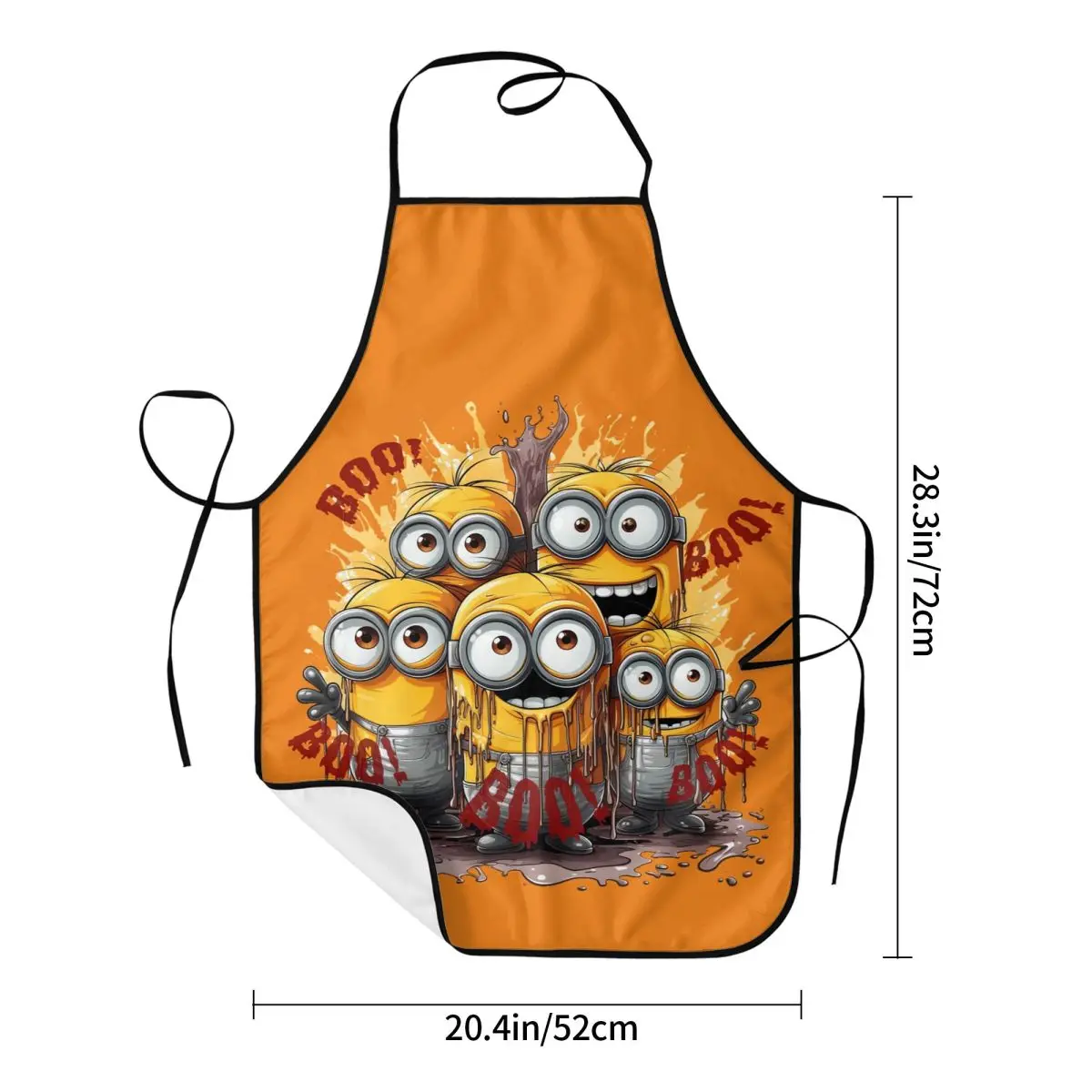 Custom Unisex Minions Halloween BOO Kitchen Chef Cooking Baking Apron Men Women Tablier Cuisine for Painting