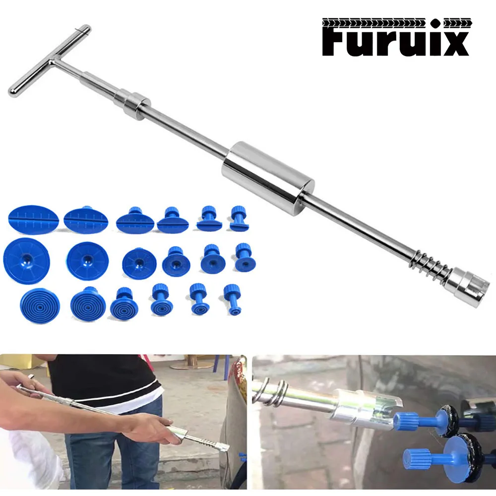 Auto Paintless Dent Repair Tool with Slide Hammer T Bar Dent Puller for Car Body Hail Dent Removal Car Repair Tools