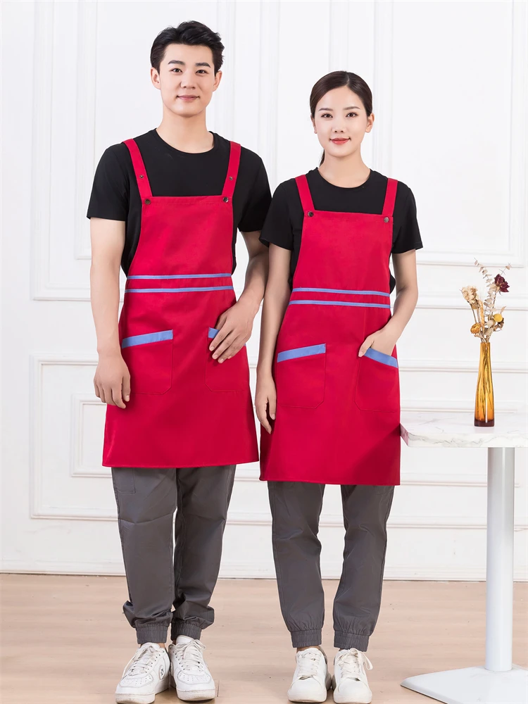 Unisex Cooking Apron Kitchen Water Drop Oil Proof Home Cleaning Keeping Dry Catering Waiter Robe Art Painting Apron Add Own Logo