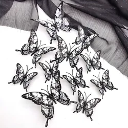 12Pcs 3D Butterfly Wall Sticker PVC Self Adhesive Wallpaper Butterfly Wall Sticker Living Room Window Decal Halloween Home Decor