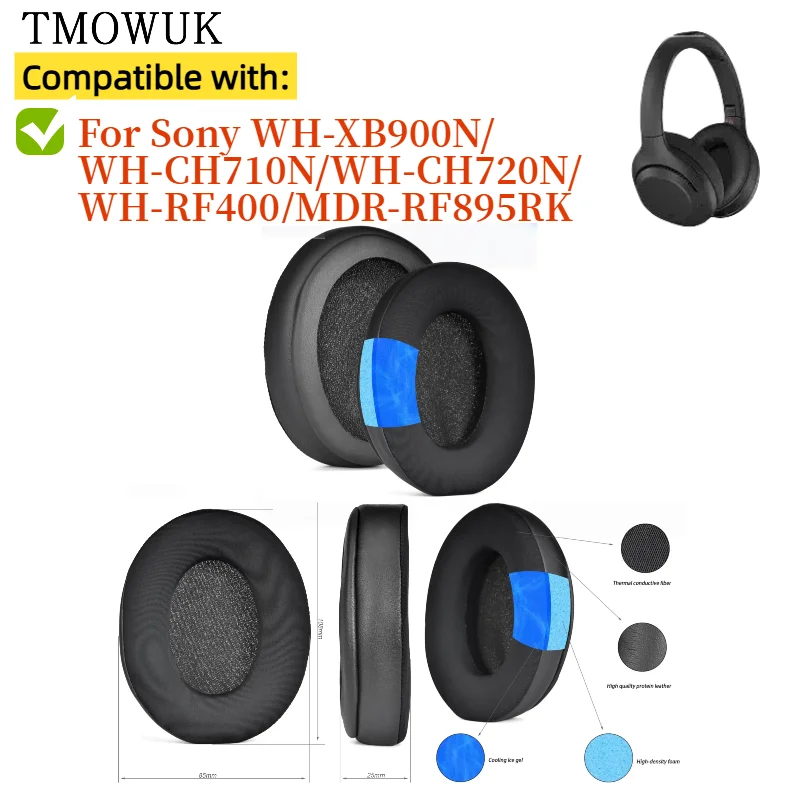 

Cooling Gel Ear Pads For Sony WH-XB900N/WH-CH710N/WH-CH720N/WH-RF400/MDR-RF895RK Gaming Headphones replacement