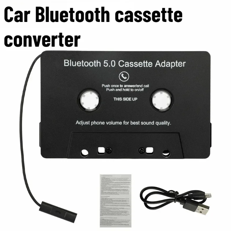 Bluetooth 5.0 Car Cassette Adapter Wireless Audio Receiver MP3 4-Channel Cassette to CD Converter for Vehicle Audio
