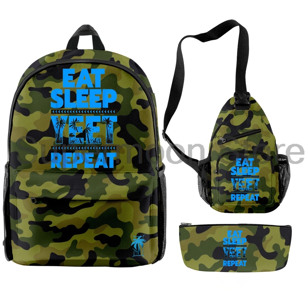 جيي أوسو أكل النوم ييت كرر 3 قطعة/المجموعة حقيبة كتف حقيبة الظهر النساء الرجال على ظهره حقائب السفر عادية في الهواء الطلق Daypack