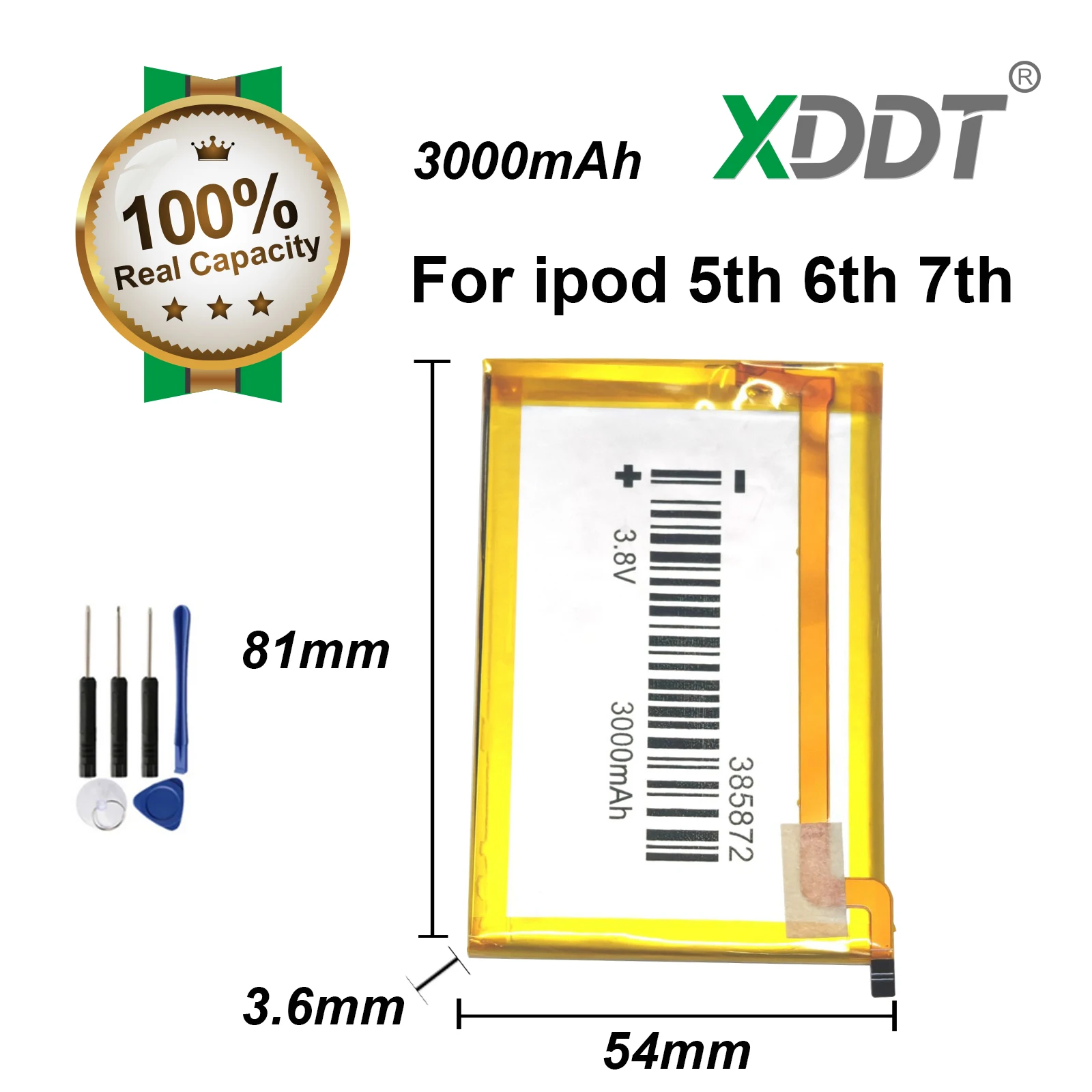 385872 SSD HD Upgrade 3000mAh Battery For iPod 5th Gen Video 30gb iPod 6th Gen Classic 80gb 120gb 7th Gen 160gb Batteries