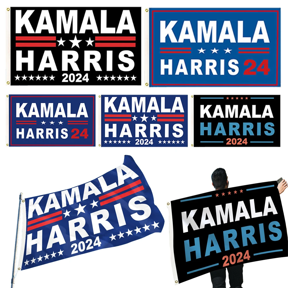 Kamala Harris Flag Banner 3x5 Ft Kamala Harris 2024 US Presidential Election Flags Vivid Color for Garden Lawn Yard Home Decor