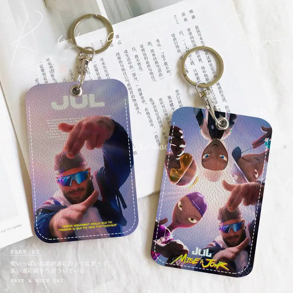 Popular RAP Singer J-jul-L Bank Card,Subway, Bus Card Holder Keychain Key Ring Door Access Tags ID Card Case Keychain Access
