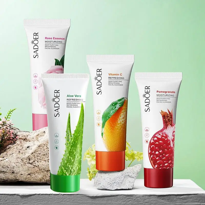 SADOER Flower & Fruit Oil Control Cleanser - Fine Skin Moisturizer Pore Minimizer Blackhead Remover - Deep Cleansing Skin Care