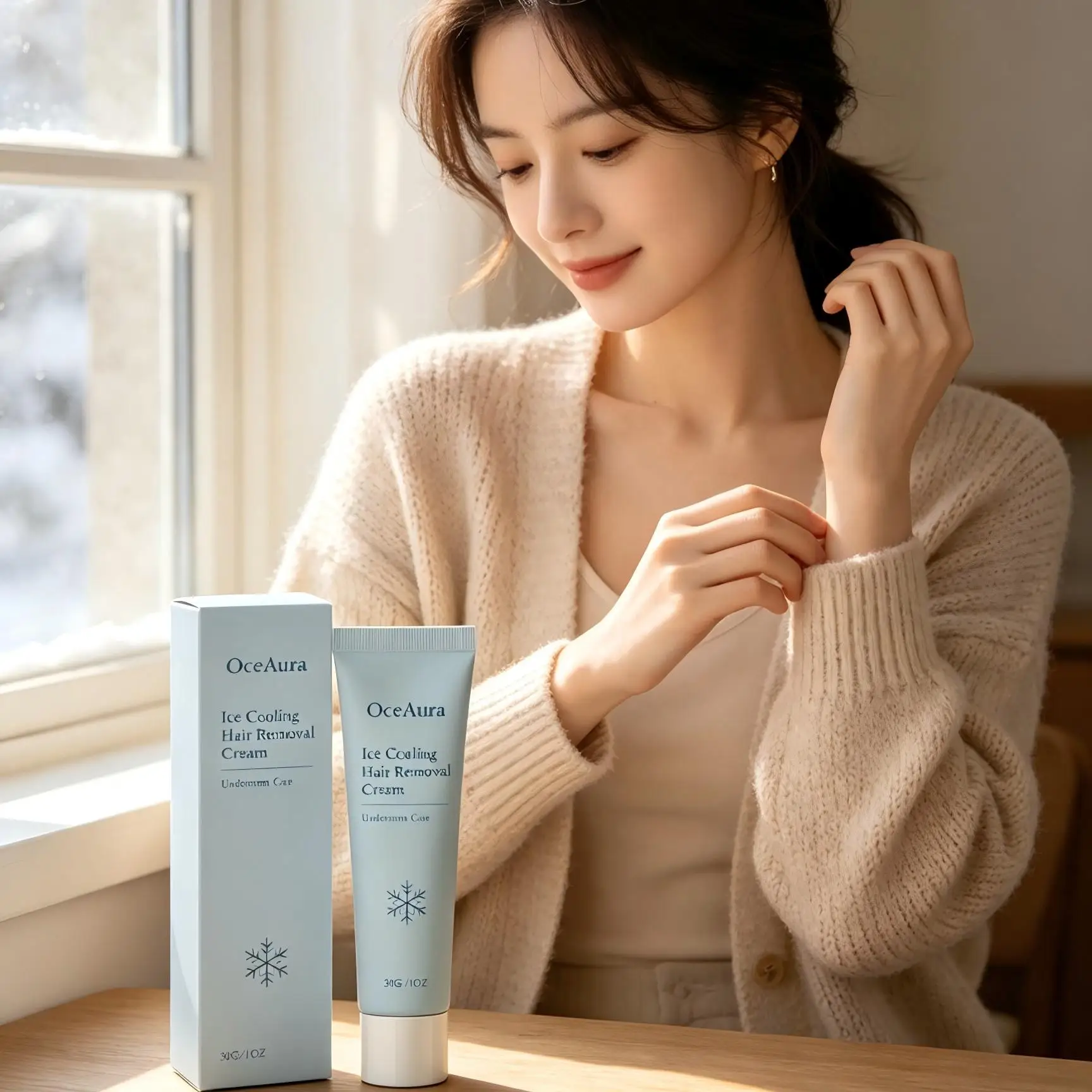 OceAura Hair Removal Cream Ice Cool Painless Flawless Sensitive Skin Care Depilatory Cream Underarm Intimate Depilation Cream