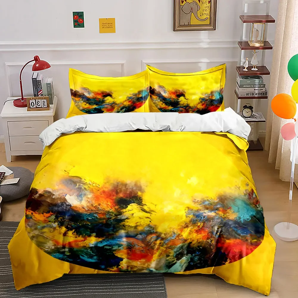 

Abstract Wall Art Decor Set Soft Comfortable Duvet Cover Bedding Set Included 1*Duvet Cover & 2*Pillowcases, gift