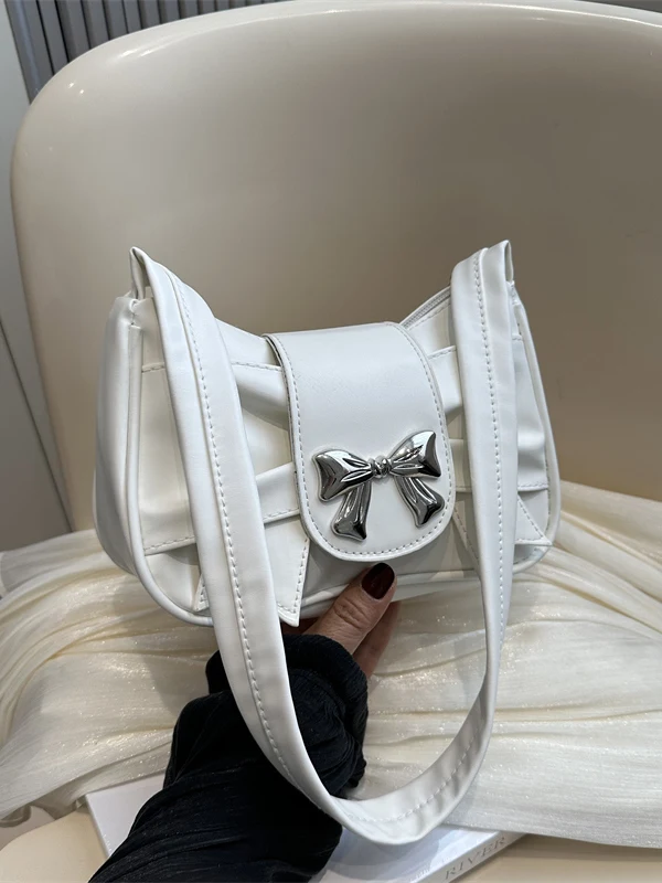 Fashionable Korean Style Women's Underarm Bag Summer 2025 Trendy Folded Shoulder Bag Small Square Bag Soft PU Leather