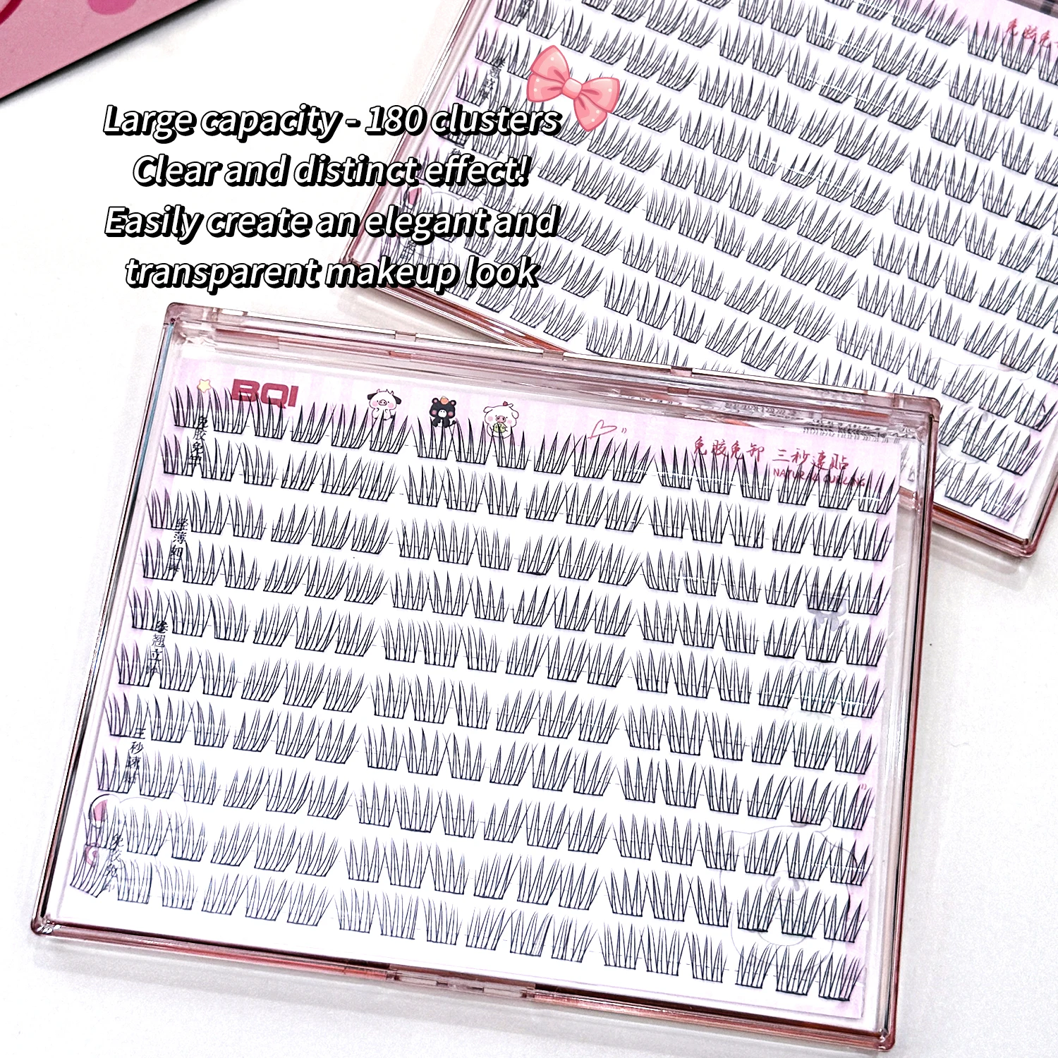 BQI pestañas postizas sin pegamento de gran capacidad pestañas autoadhesivas segmentadas rizadas naturales sin pegamento requiere fácil de usar