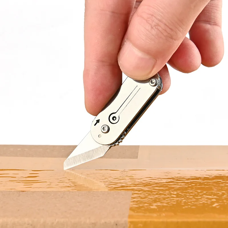 Ratchet knife, stainless steel portable folding pocket knife, open delivery box, unboxing keychain pendant