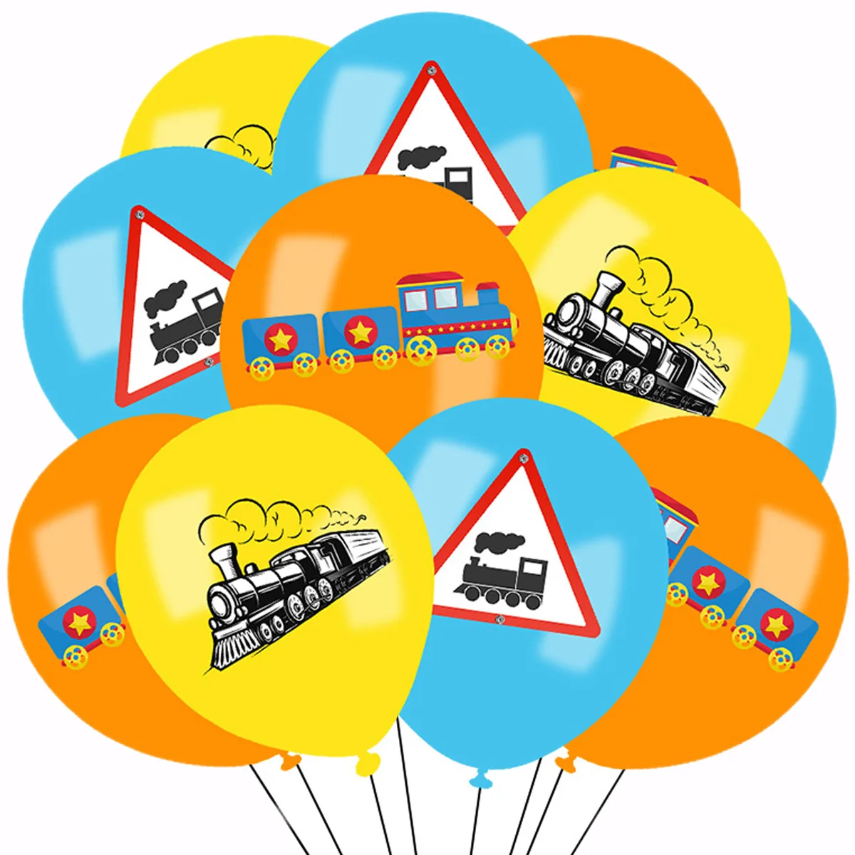 

15Pcs Train Transportation Party Latex Balloons 12 inch Traffic with Transport Boys Baby Shower Boy Vehicle Birthday Decoration