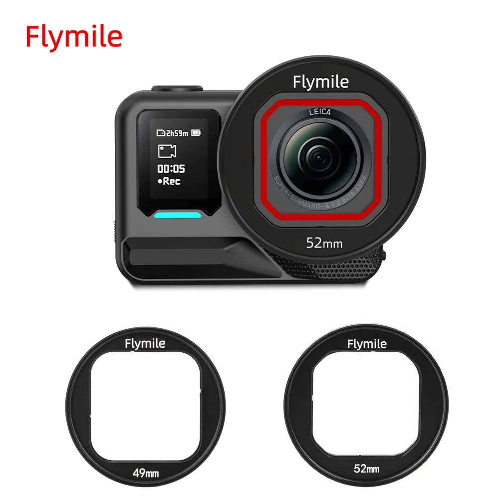 Flymile Ace Pro 2 حامل مرشح جبل عدسة تصفية كليب ل Insta360 Ace Pro 2 اكسسوارات 52/49 مللي متر مرشحات الإطار محول