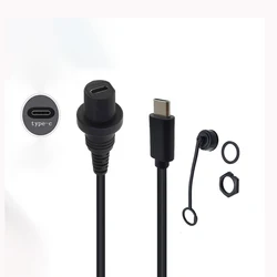 IP67 Water Proof Type-c Cable USB C Male to Female Panel Mount Connector Extension cord 30cm USB-C Waterproof Cable 0.3M
