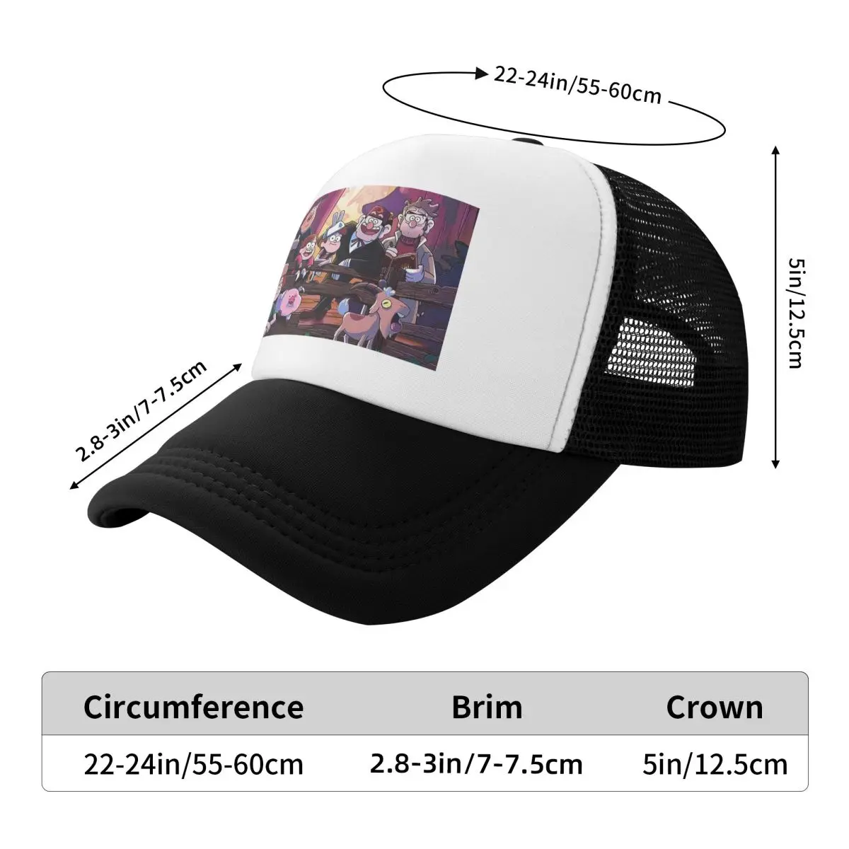 Gravitys Falls Cap Casual Mesh Baseball Caps Adjustable Hat Hip Hop Summer Unisex Baseball Hats