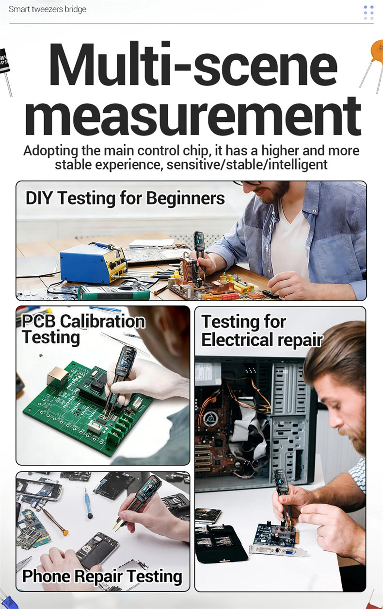 ANENG GN703 USB-Aufladbares Tragbares Digitales LCR-Bridgemeter 100Hz 1KHz 10KHz Diodentester Kalibrierung für Elektronik-Reparatur – Detail 2