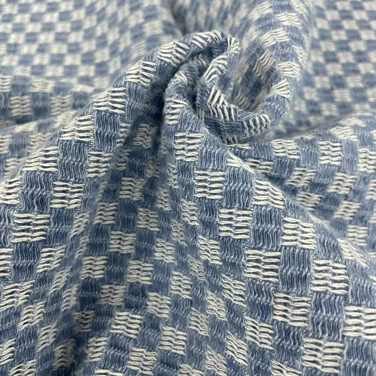 

Denim Fabric Thickened Jacquard with Checkered Polka Dots Washed Denim For Sewing Dresses Bags Pants bags hats DIY Denim Fabric