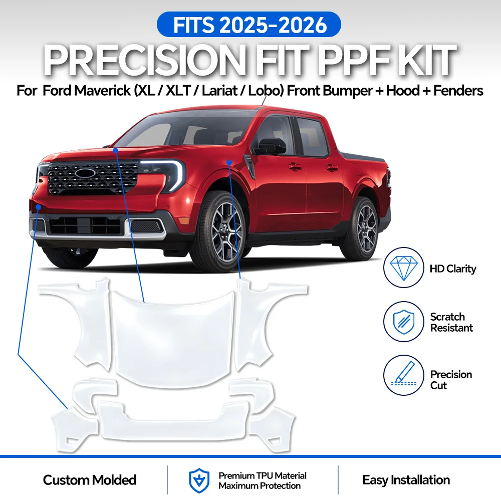 For Ford Maverick 2022-2026 Precut Paint Protection Film 9Mil TPU PPF Transparent Car Film Self-Repairing Protective Shields