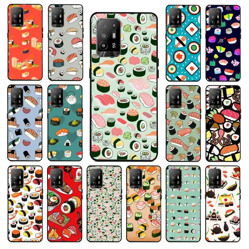 Sushi Japanese Food funda Phone cover For OPPO A74 A78 A94 A98 A54 A72 5G A57 A9 A53S A96 A9 A53 A73 2020 4G Cases coque