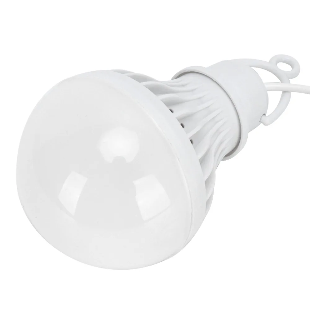 Bright 5V 7W Light Bulb White Light Hanging Design Portable LED Lamp Energy Saving USB Powered USB Bulb Emergency Use