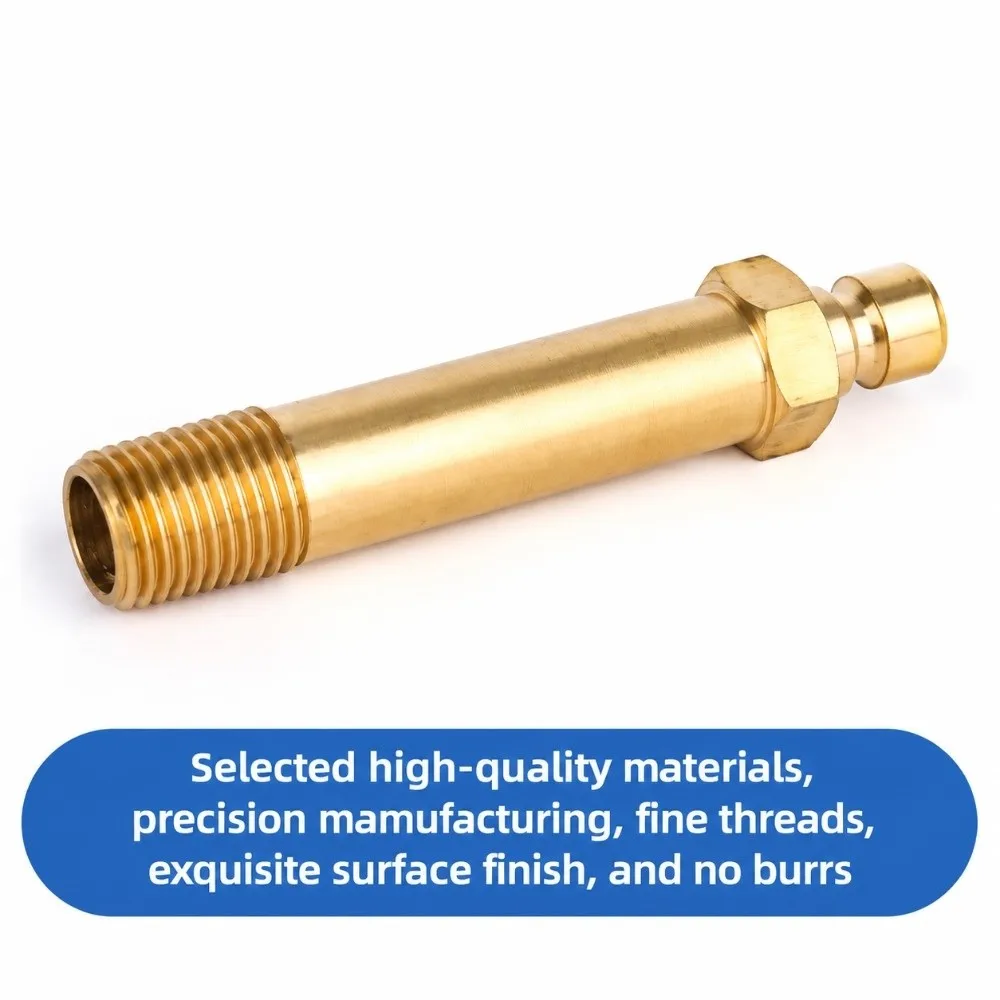 Corrosion Resist Brass Brass Nipple Hexagon Nut Long Extension Water Coupler BSPT Thread Mold Nipple Injection Mold