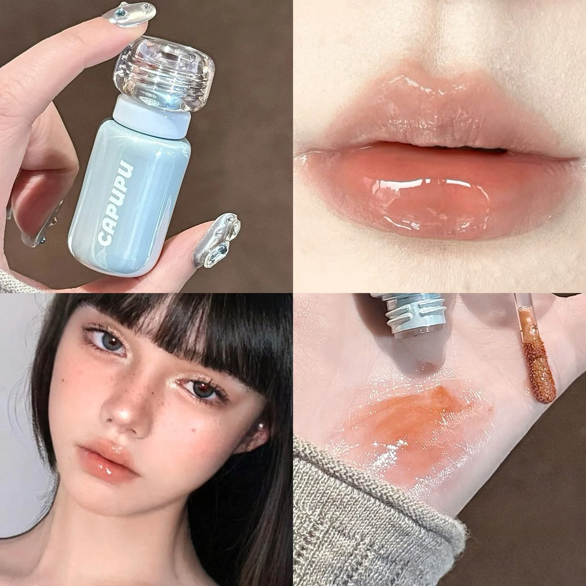 ملمع شفاه مرطب يدوم طويلاً ولا يتلاشى بسهولة ويحسن لون البشرة، أحمر شفاه وملمع شفاه للطالبات.