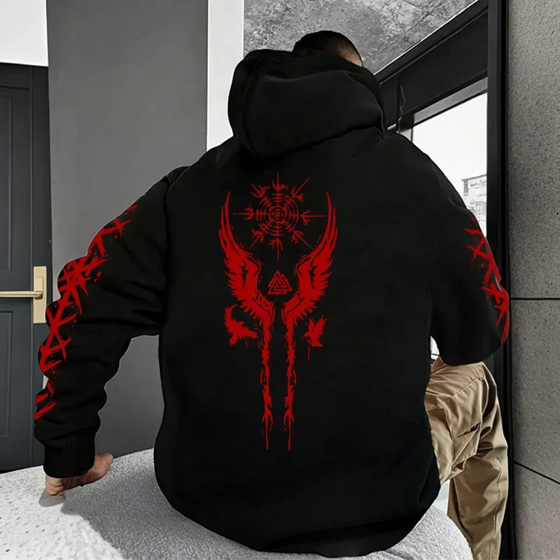 

Korean-style Cool Embossed Hooded Sweatshirt for Both Men and Women, Oversized Loose Coat for Autumn and Winter