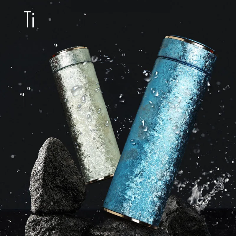 

Pure Titanium Thermos Cup,Double Layer,Vacuum,Heat and Cold Protection,Bacteriostatic Preservation,Business Water Bottle, 480ml