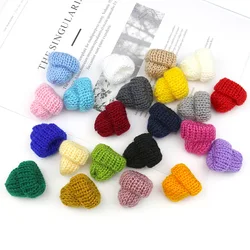 10pcs Mini Knitting Hats Brooch Pins Badge DIY Sewing Crafts Materials Craft Supplie Kids Headwear Doll Clothing Accessories