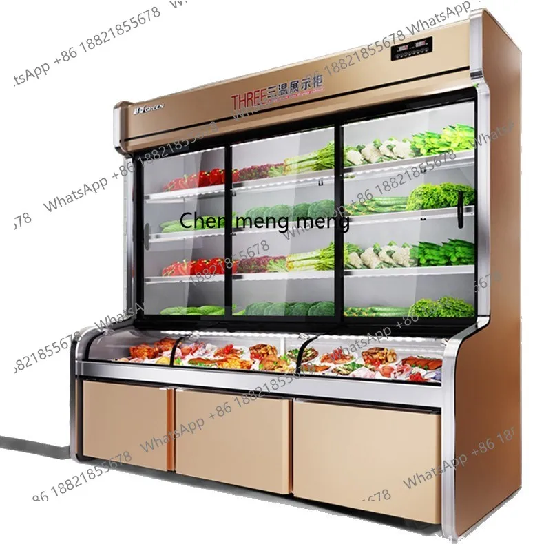 

Three temperature ordering cabinet Commercial refrigerator Display cabinet BBQ refrigerated freezer