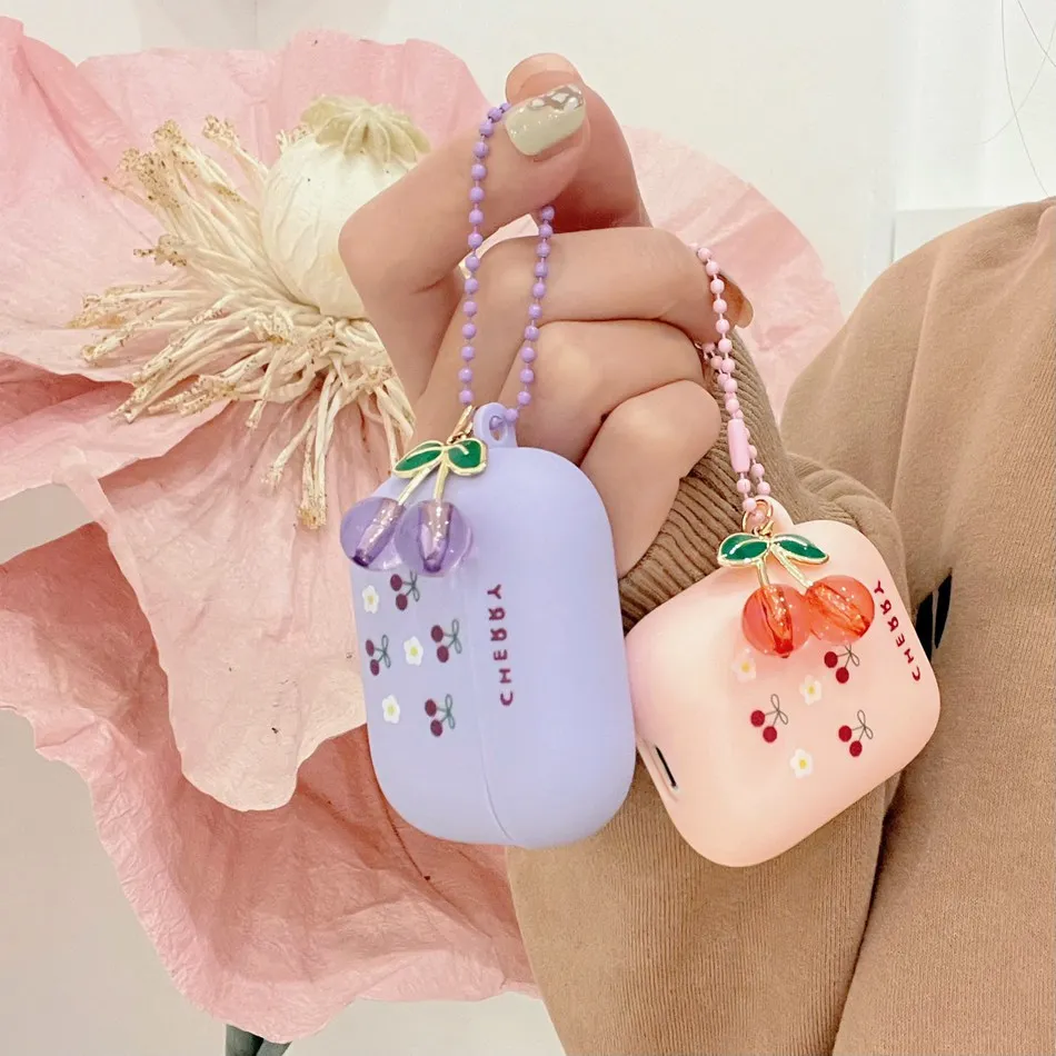 AirPods 3 Proシリコンチェリーケース,保護イヤホンケース,airpods 2 3, Airpods 3