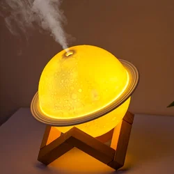 3D Moon Air Humidifier 200ml Electric Aroma Diffuser Ultrasonic Mini Air Humidifier USB Fogger Mist Maker with LED Light