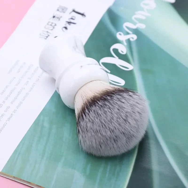 Yaqi 24MM 에베레스트 화이트 대리석 합성 헤어 여행 면도 브러쉬 남성 패션 단순 솔리드 컬러 남성 습식 면도 브러쉬