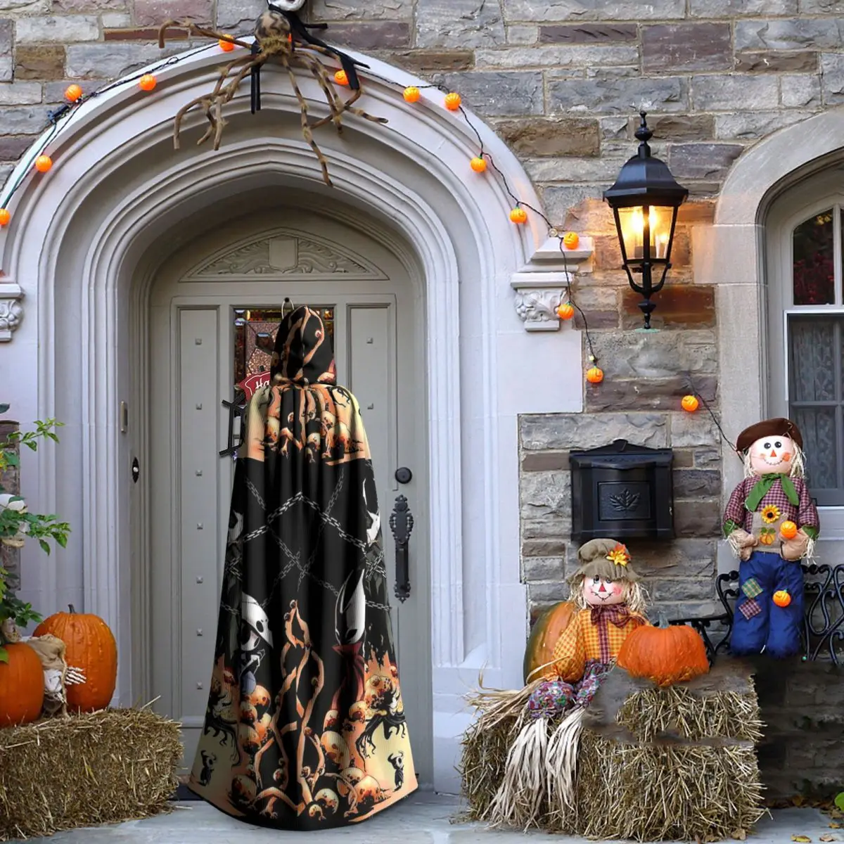 Длинный плащ с капюшоном Hollow Knight, средневековый костюм ведьмы, накидка для косплея, накидка на Хэллоуин, вампир, для взрослых, унисекс