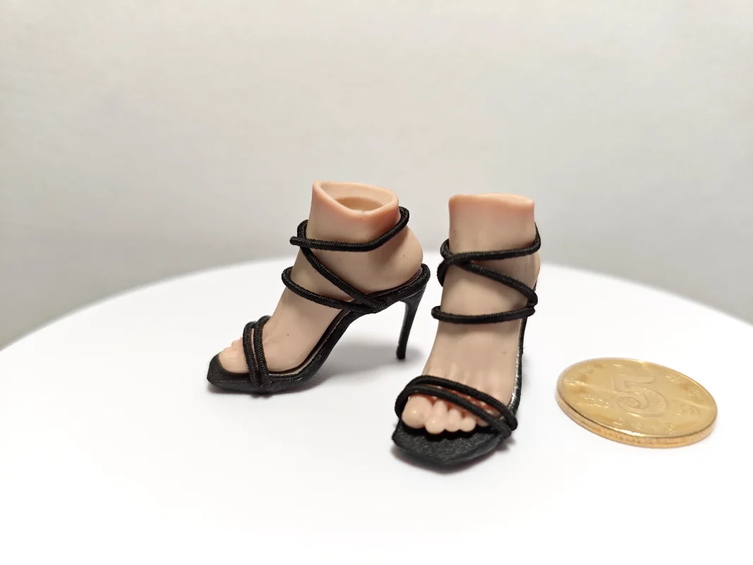 1/6 Scale Female Soldier Thin Strap High Heels Sandals for 12'' Worldbox/Tbl