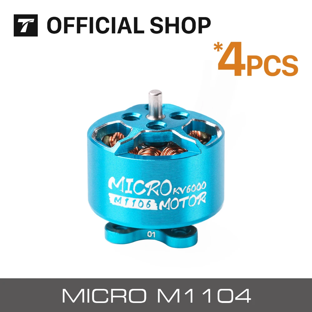 

4pcs T-motor MICRO M1104 KV7500 Brushless Outrunner Motor Freestyle For FPV RC 90mm 110mm Drone