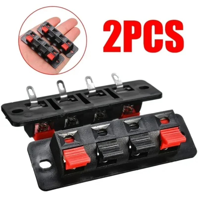2/10/20 Pcs Plastic 4 Positions Connector Terminal Push in Jack Spring Load Audio Speaker Terminals for Breadboard Clip