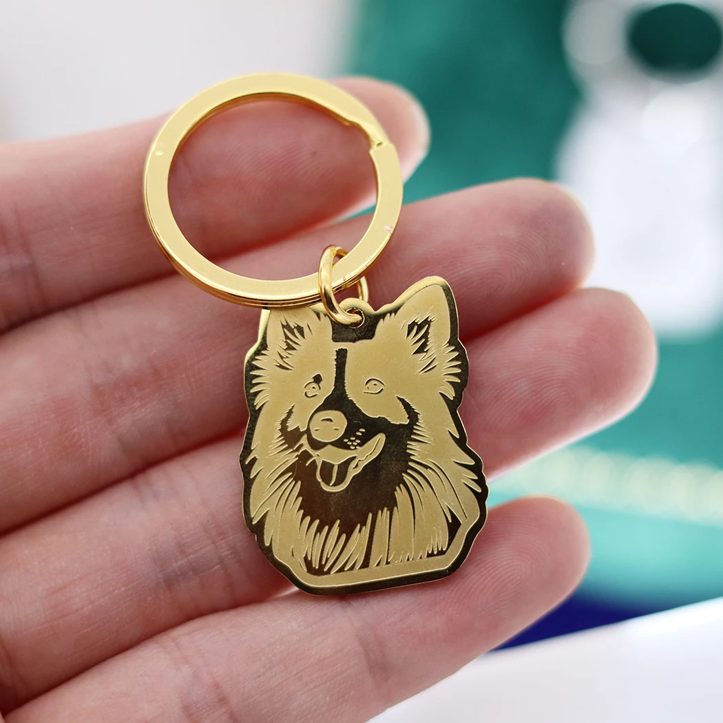 Top Sell Eutrapelia Shetland Sheepdog Stainless Steel Trendy Keychain for Women Men Kids Gifts Bag Car Key Ring Deco Jewelry