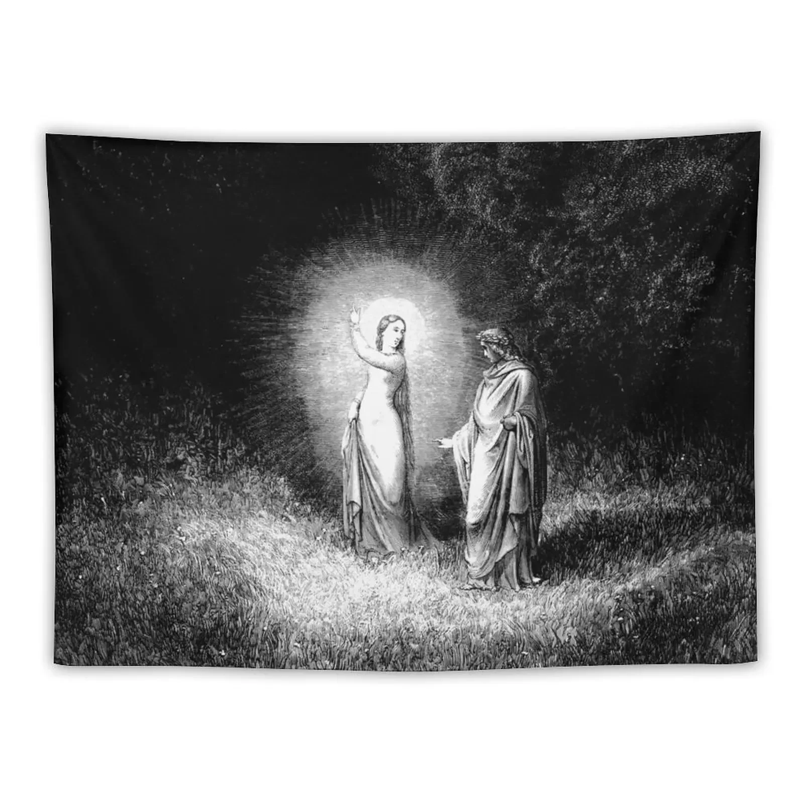 High Res Gustave Doré Beatrice Am I 1860 Tapestry Korean Room Decor Room Decoration Accessories Cute Room Decor Tapestry