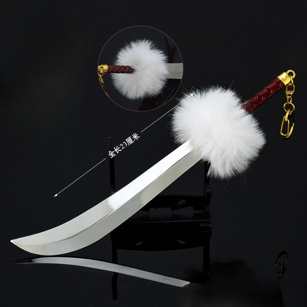 22cm Inuyasha Iron Broken Tooth Sword Sesshomaru Anime Peripherals Katana 1:6 Samurai Knife Metal Model Accessories Toys Gifts