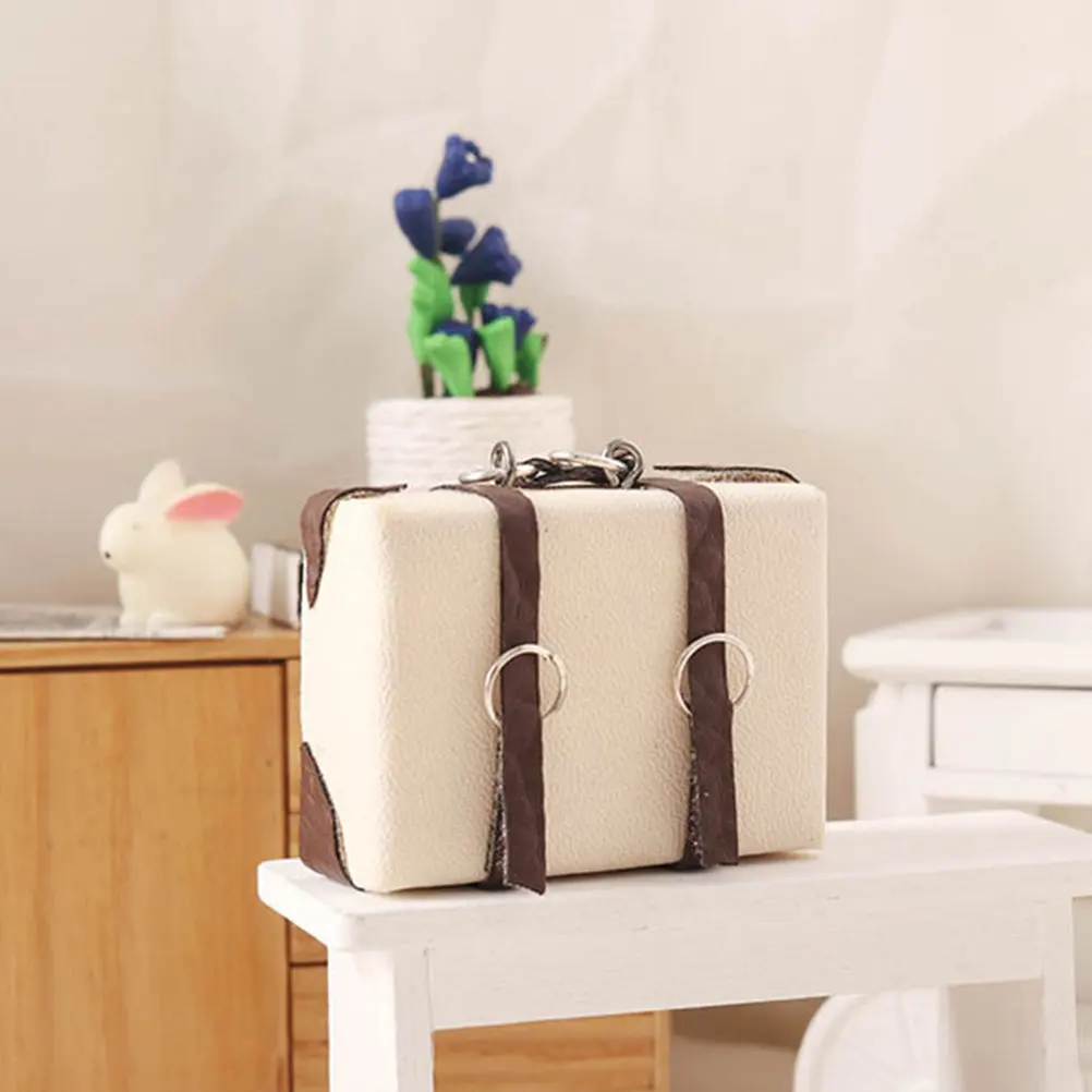 

Miniature Suitcase Vintage Mini House Accessories 112 Scale Travel Storage Case Miniature Luggage Decor