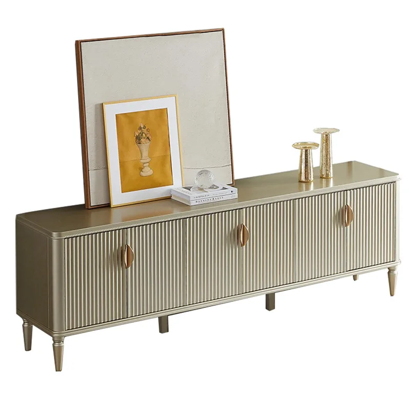 

American light luxury TV cabinet heightened modern simple living room audio-visual cabinet bedroom wall set living room floor ca