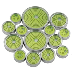 Horizontal Bead Metal Round Universal Spirit Level Bubble Green in White Diameter 25mm-60mm 1Piece