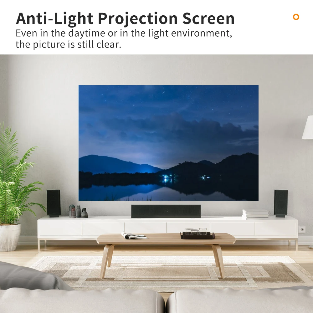 Portable Metal Projector Screen Anti Light Movie Screen 16:9 3D 4K 1080P HD Foldable Projection Screen Easy to Clean with