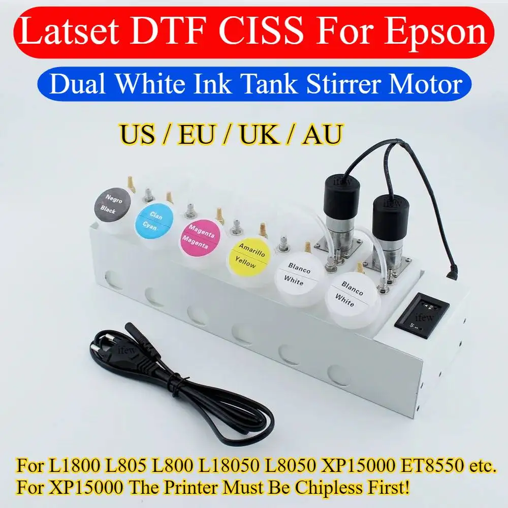 6 Colors DTF Printing Convert System Kit Printer Modify DTF Tool For Epson L18050 L8050 ET-8550 XP15000 L1800 L805 L8180 L800