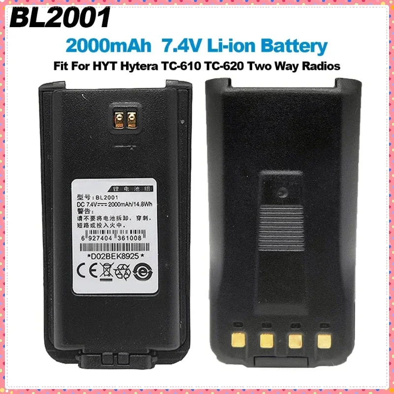 SWZY BL2001 Walkie Talkie Li-ion Battery 2000mAh DC7.4V For HYT Hytera TC-610 TC-620 Two Way Radios Replacement Battery TC610 TC