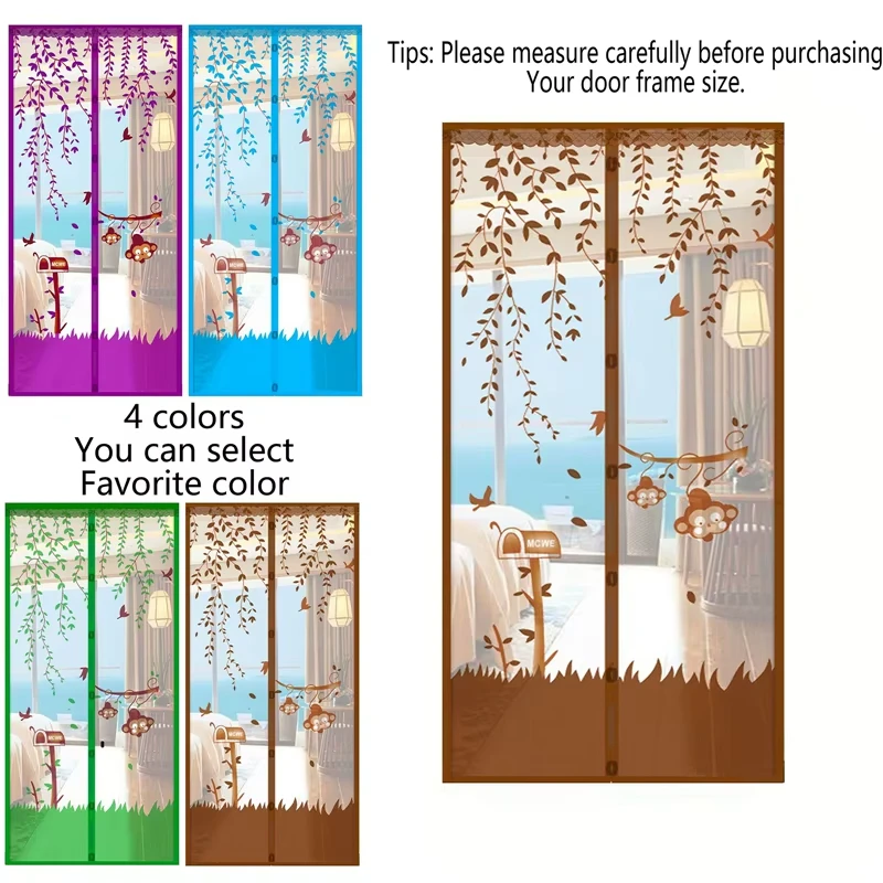 Summer Magnetic Mesh Net Door Curtain Automatic Closing and Anti Mosquito Quick and Easy to Install Magnetic Screen Door Mesh