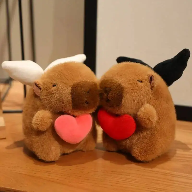 코스프레 셰프 카피바라 봉제인형, 햄버거 모양 모래와 감자튀김 음식 인형이 있는 카피바라 인형, 정교한 펜던트 키체인